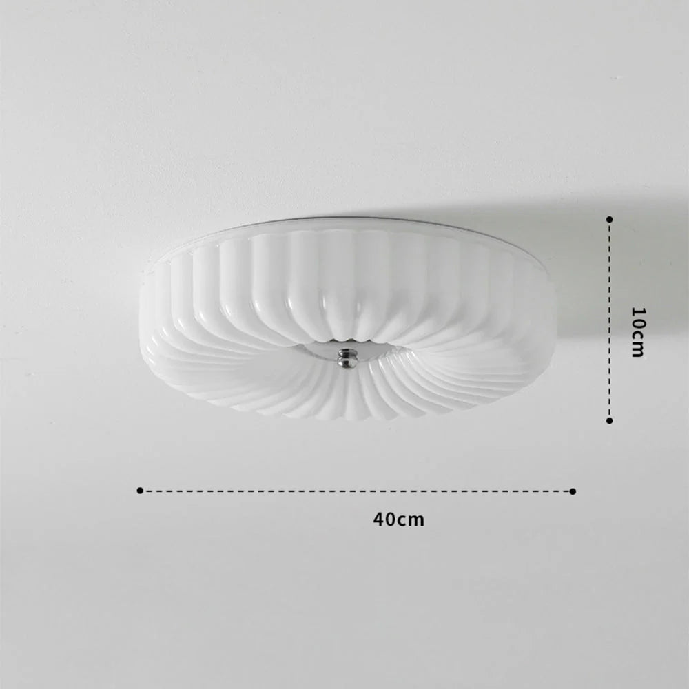 Plafonnier rond classique en verre Bauhaus