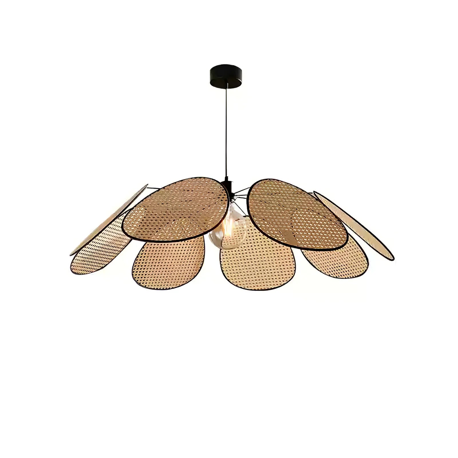 Lampada a sospensione a fiori intrecciati