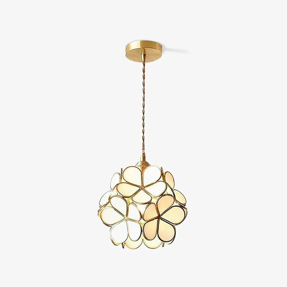 Lampe à suspension chic en verre floral