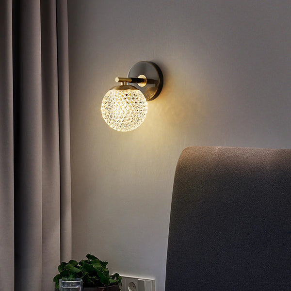 Elegant Copper Globe Wall Light