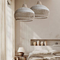 Natural Wicker Island Hanging Light