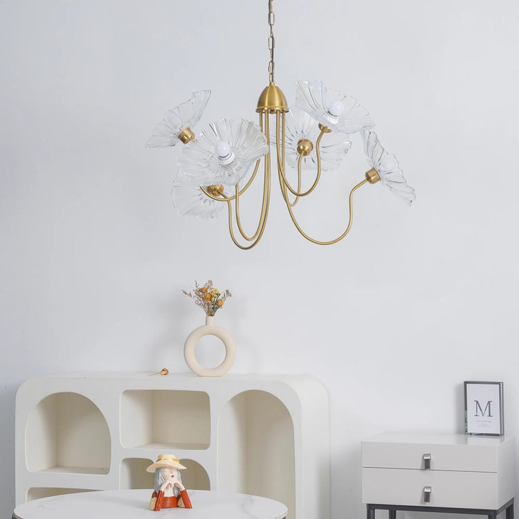 Klassisk LotusBloom lysekrone i glas