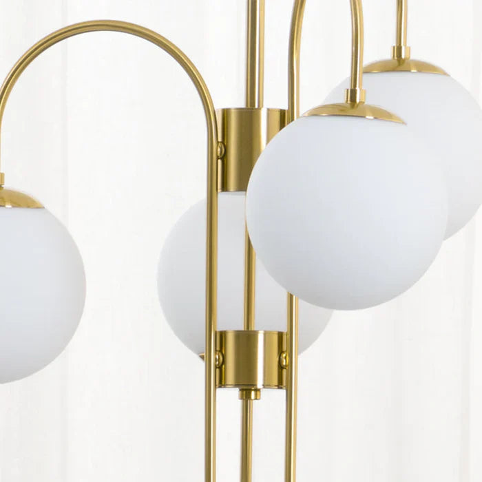 Vintage Metal Framed Glass Chandelier