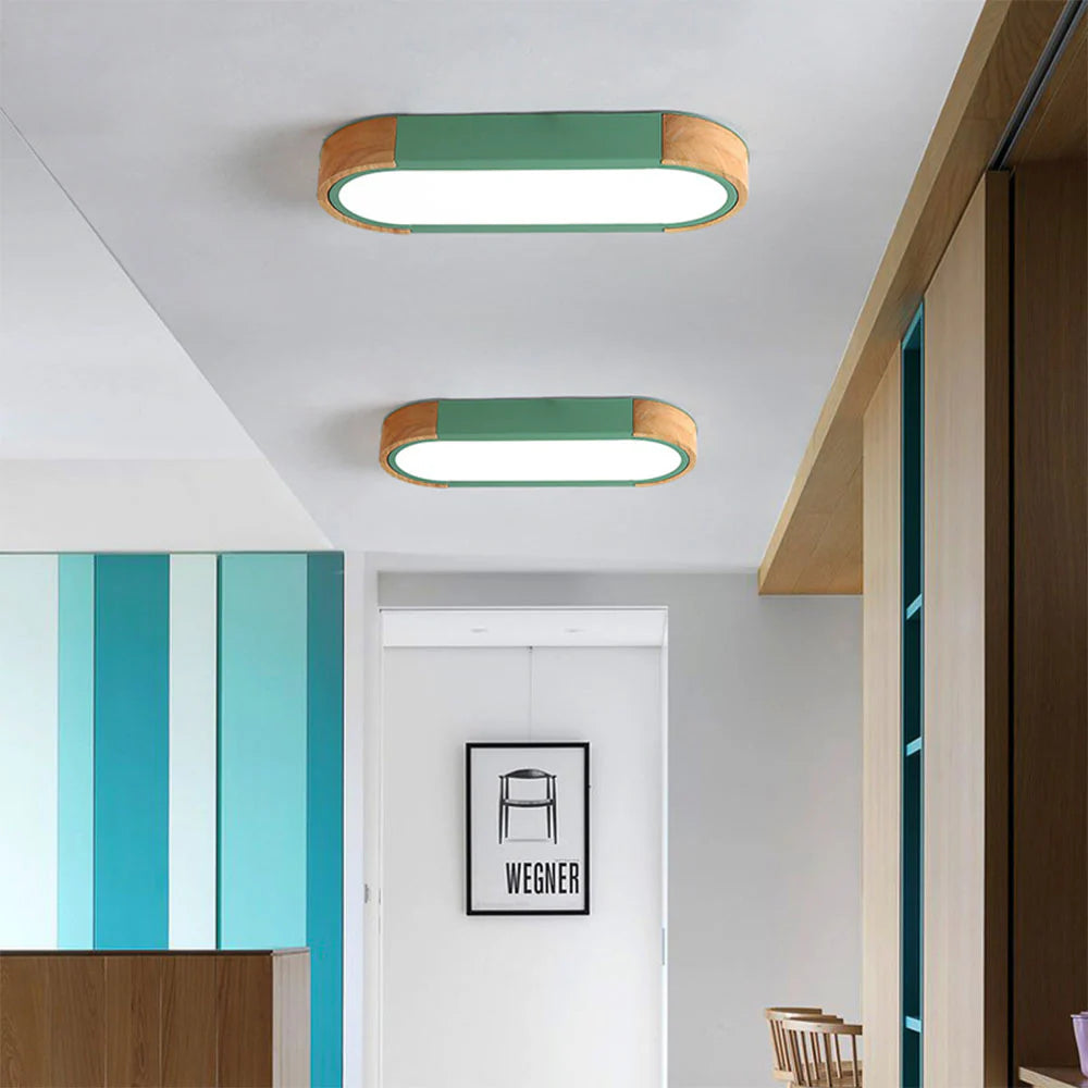 Plafonnier ovale allongé moderne en métal