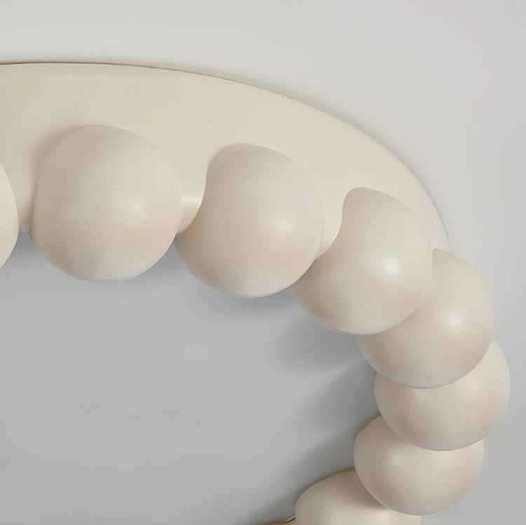 Moderne, rund, flettet glasfiberloftslampe