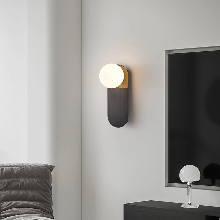 Minimalistisk Orb Disc Glas Væglampe