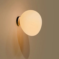 Minimalist Oval Stone-Effect Wall Light