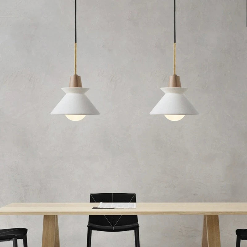 Lampe à suspension en béton à cône tendance