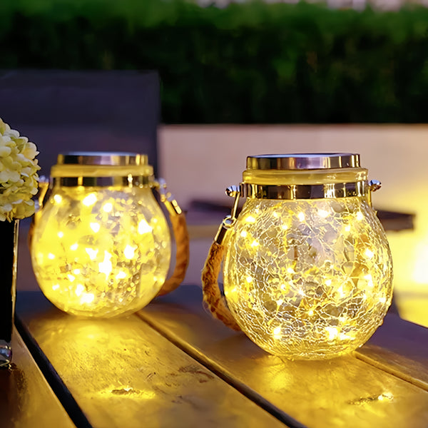 Solar Crackled Mason Jar Lights