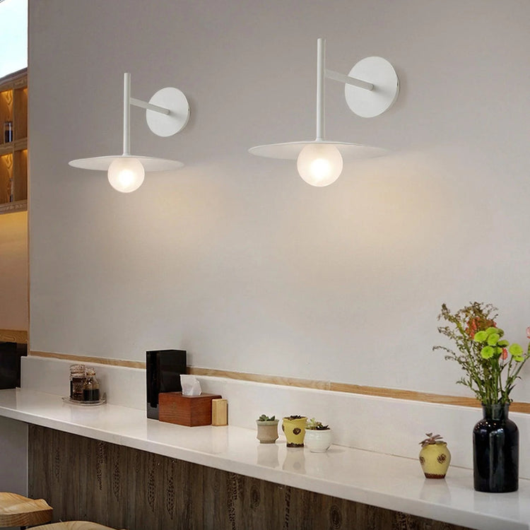 Moderne Disc Glas Væglampe