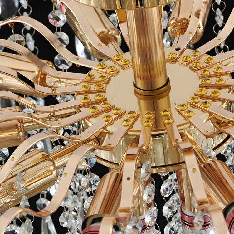 Moderne lysekrone med dråbevis krystal i klare nuancer