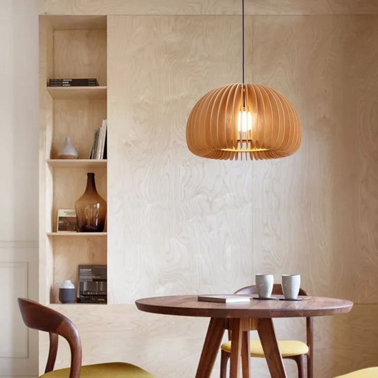 Glarefusion Creative Pumpkin Wooden Pendel Light