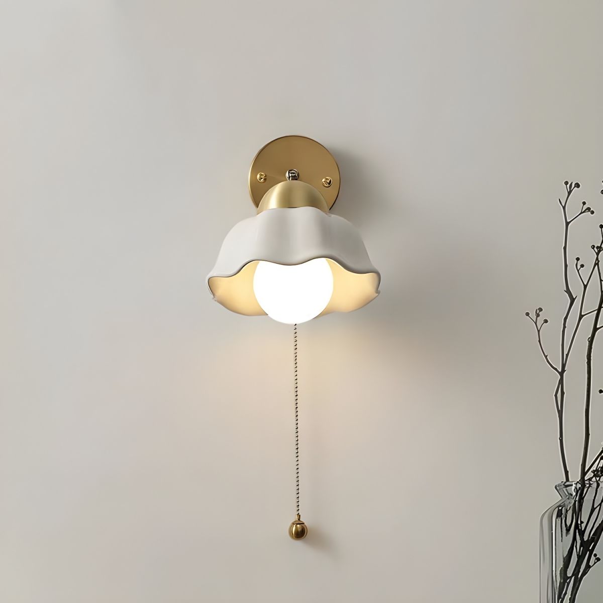 Simple Medieval Ceramic Bedside Wall Lamp