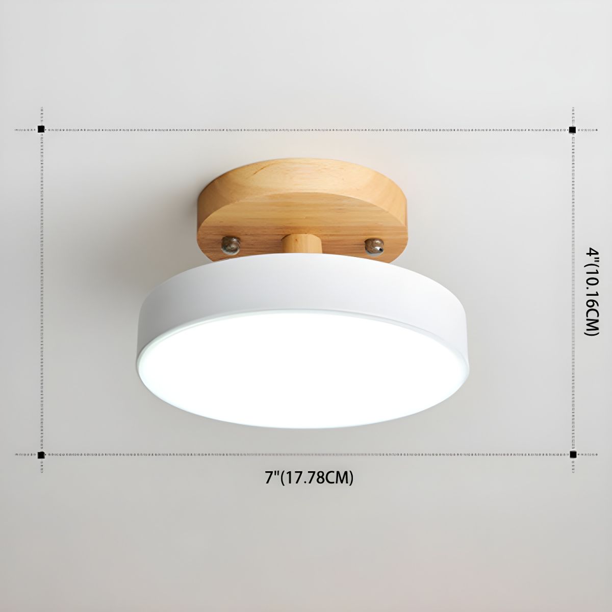 Glarefusion Round  Semi Flush Wooden Ceiling Light