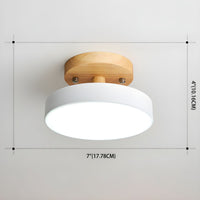 Glarefusion Round  Semi Flush Wooden Ceiling Light