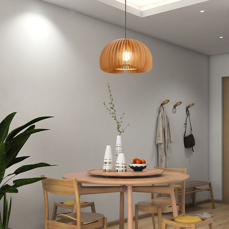 Glarefusion Creative Pumpkin Wooden Pendel Light