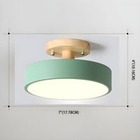 Glarefusion Round  Semi Flush Wooden Ceiling Light