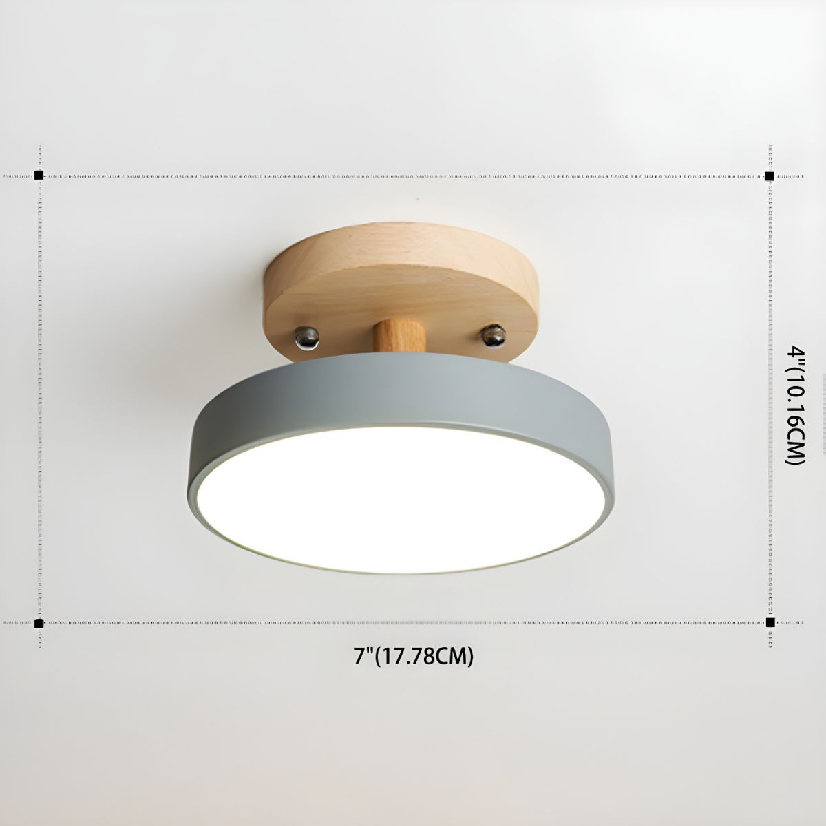 Glarefusion Round  Semi Flush Wooden Ceiling Light