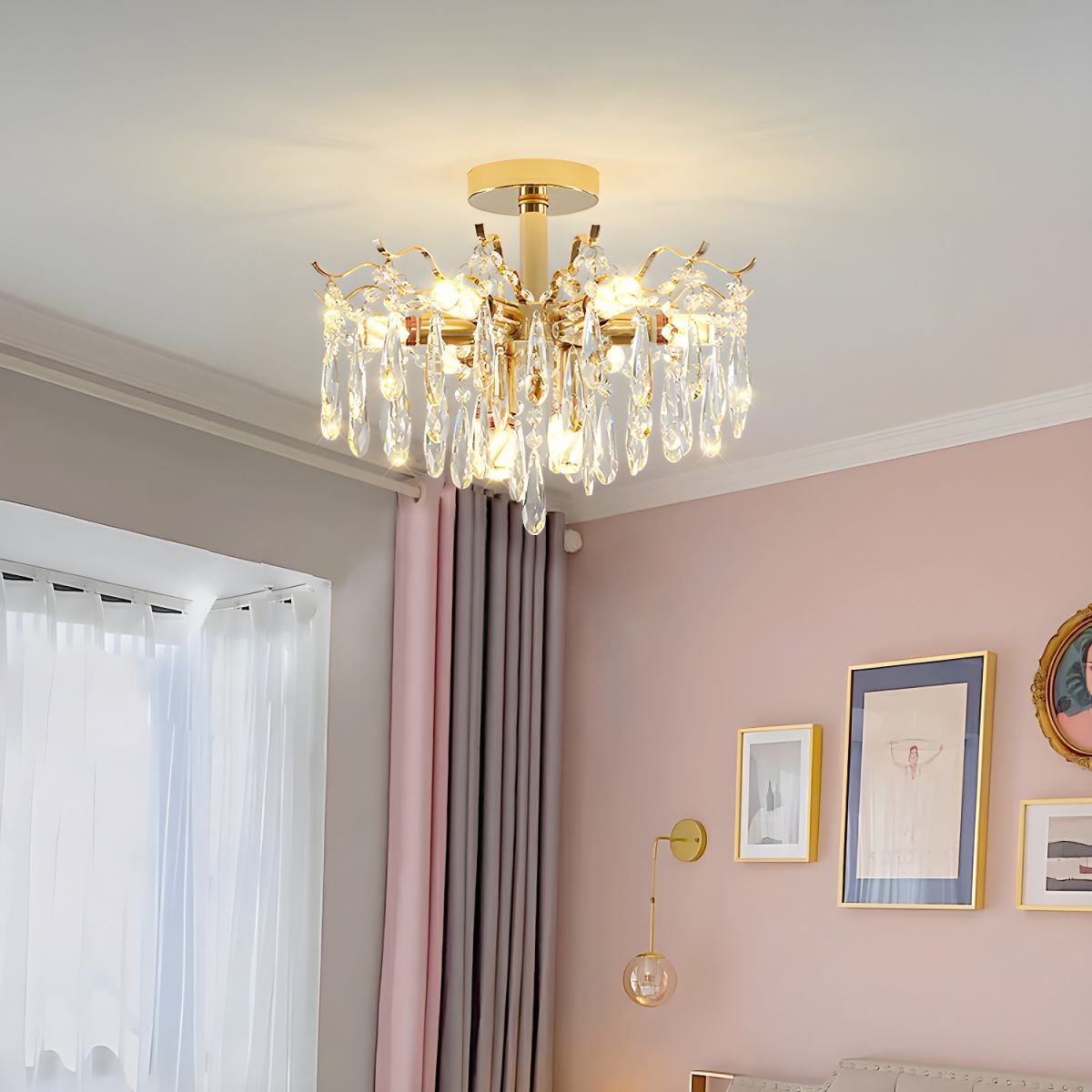 Moderne Crystal Teardrop klare nuancer lysekrone