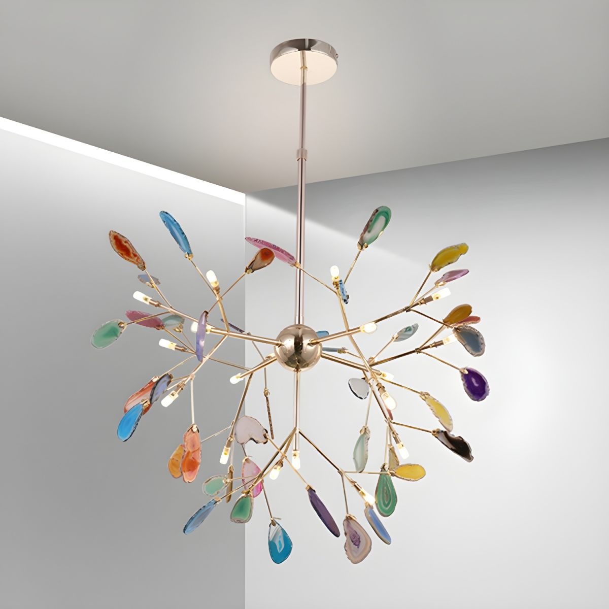 Nordic Elegant Branch Agate Pendant Lamp