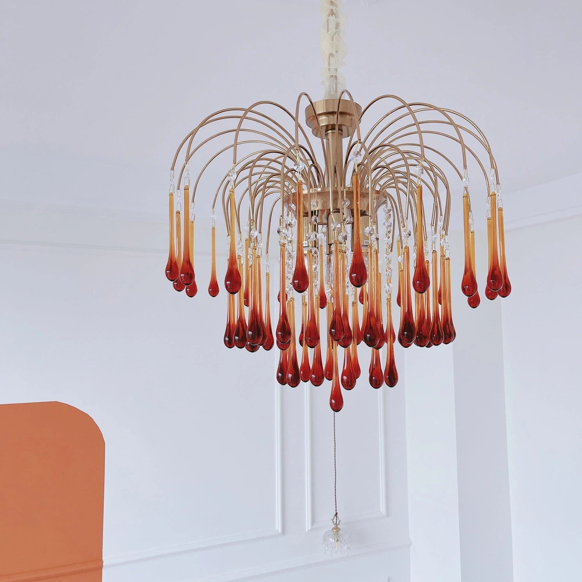 Classic Teardrop-Shaped Glass Chandelier