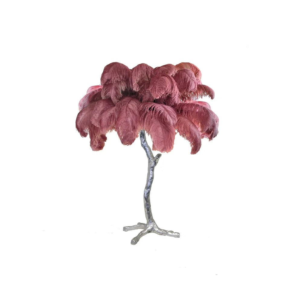 Elegant Palm Feathered Table Lamp
