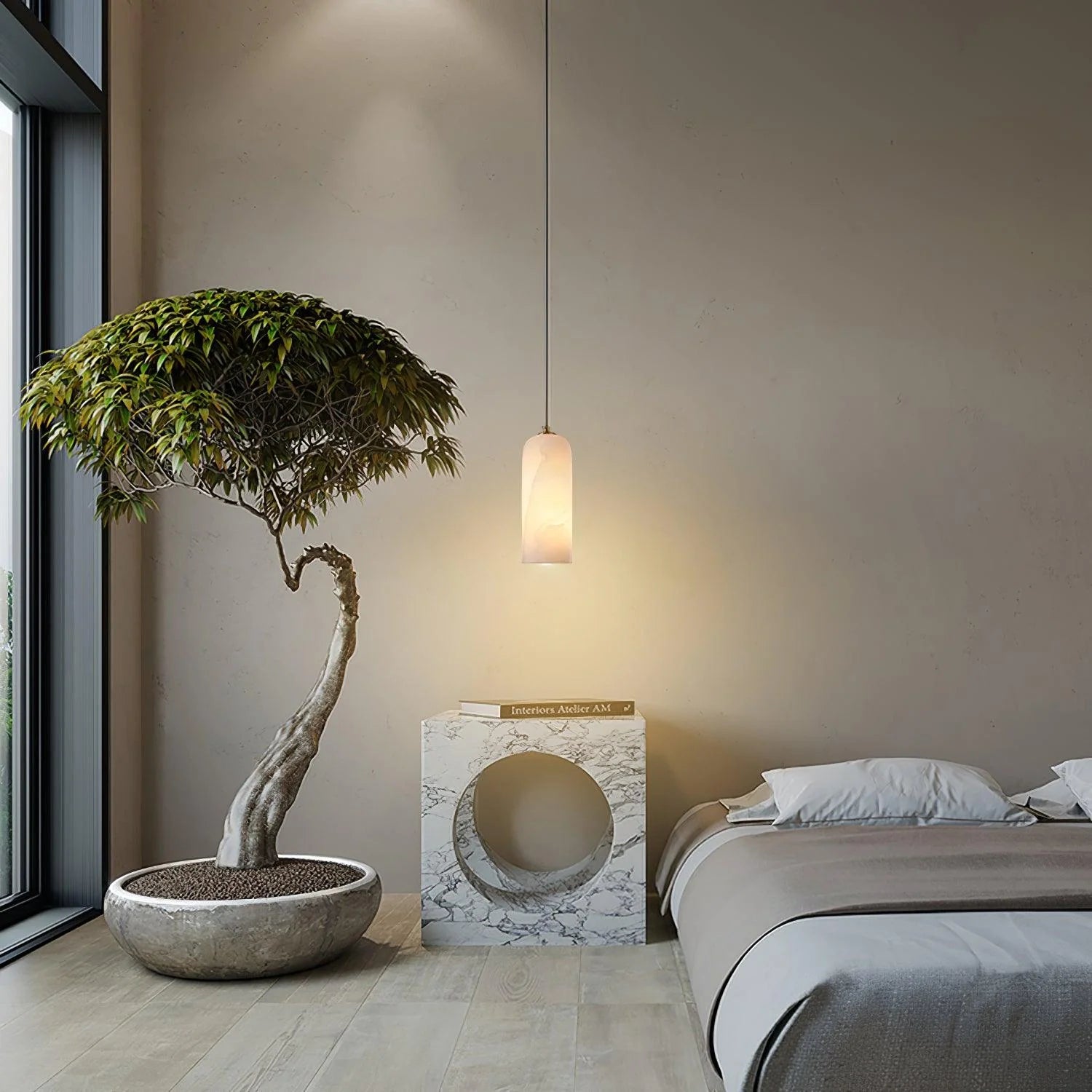 Moderne kapsel marmor pendel