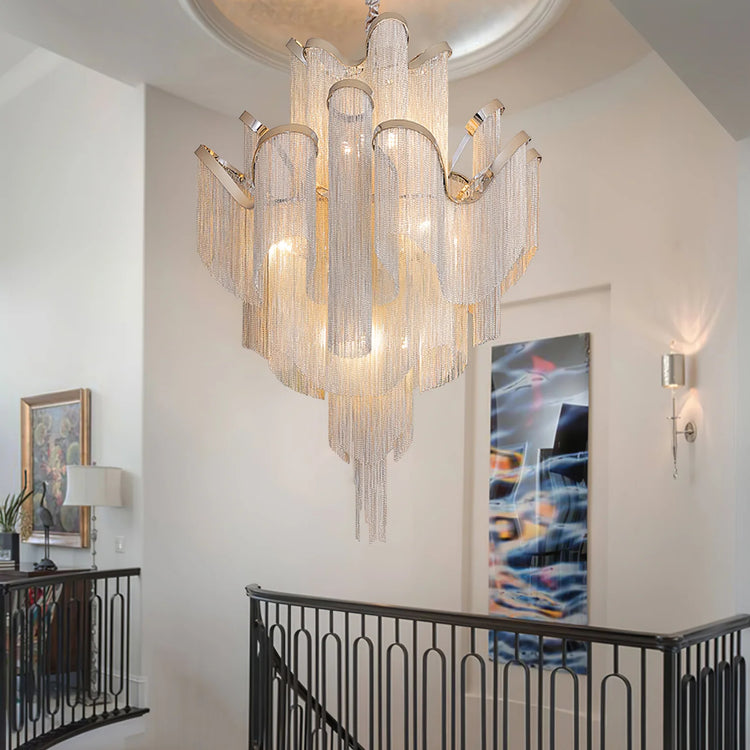 Classic Waterfall Aluminum Chain Chandelier