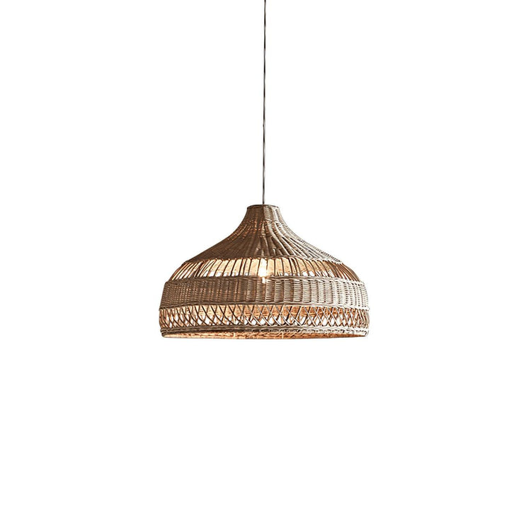 Trendy Dome Woven Rattan Pendel Light