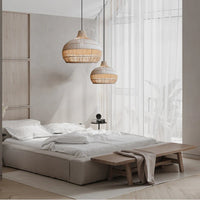 Natural Wicker Island Hanging Light