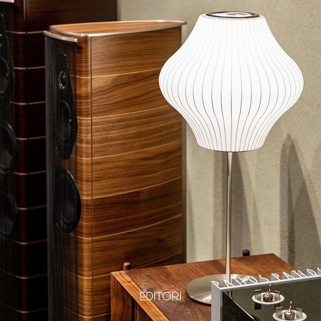 Lampe de table classique arrondie en soie