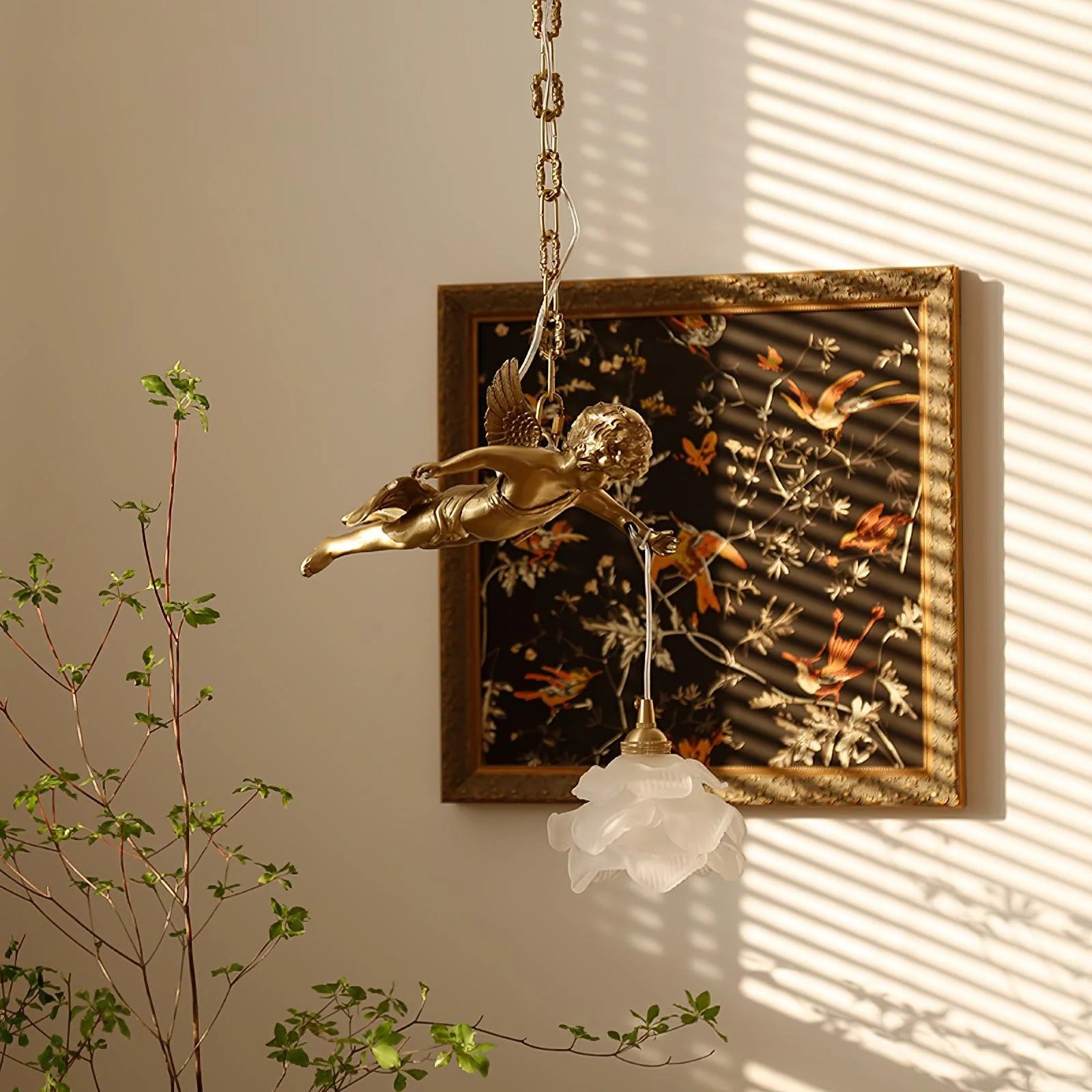 Vintage Angel Copper Pendel Light