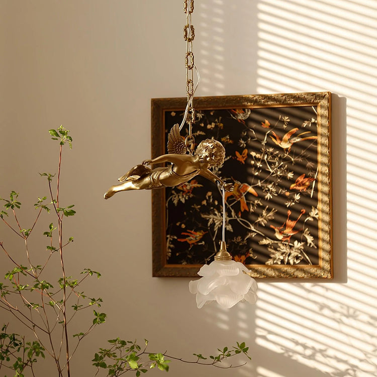 Vintage Angel Copper Pendel Light