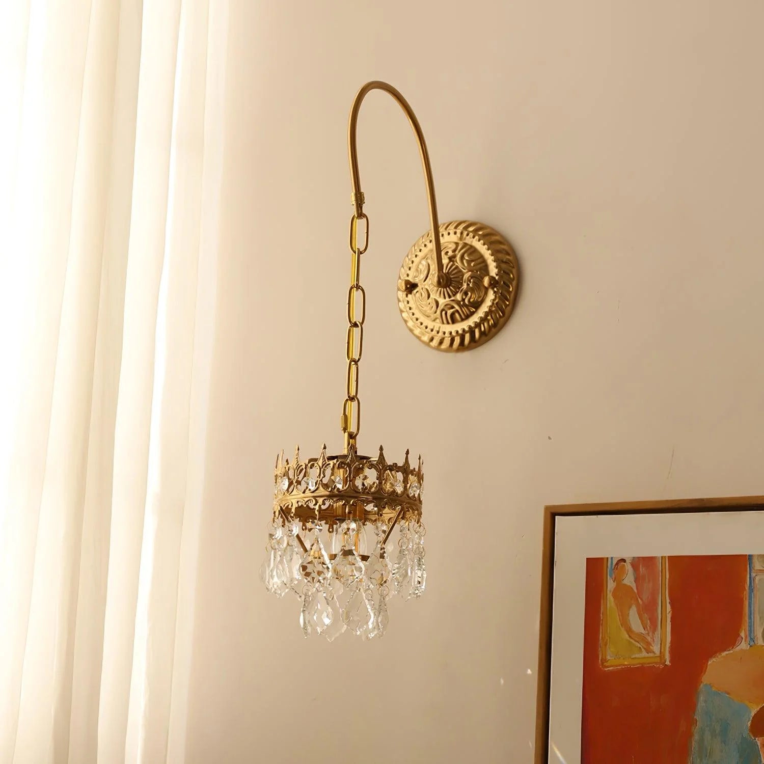 Applique murale vintage en cristal de couronne
