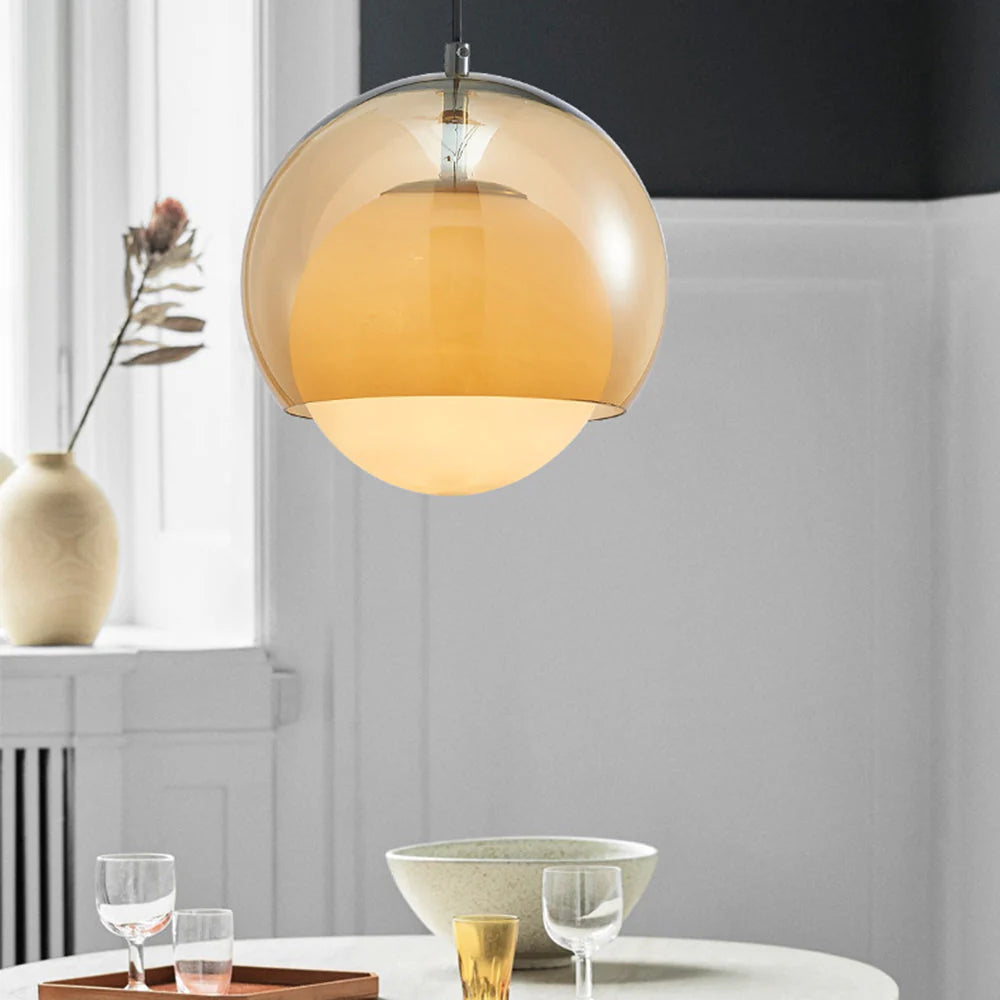 Retro rund glaspendel