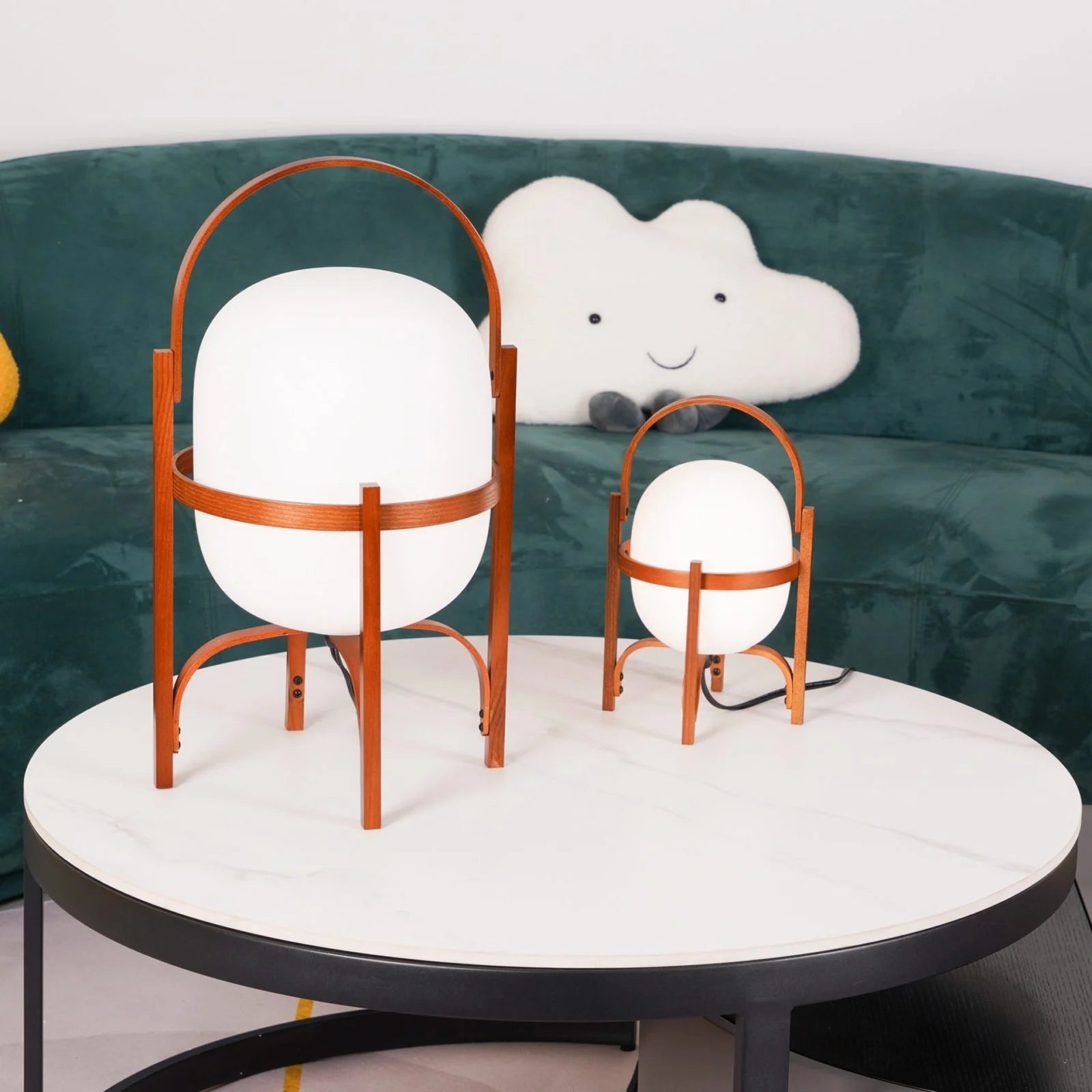 Lampe de table nomade ronde classique en verre