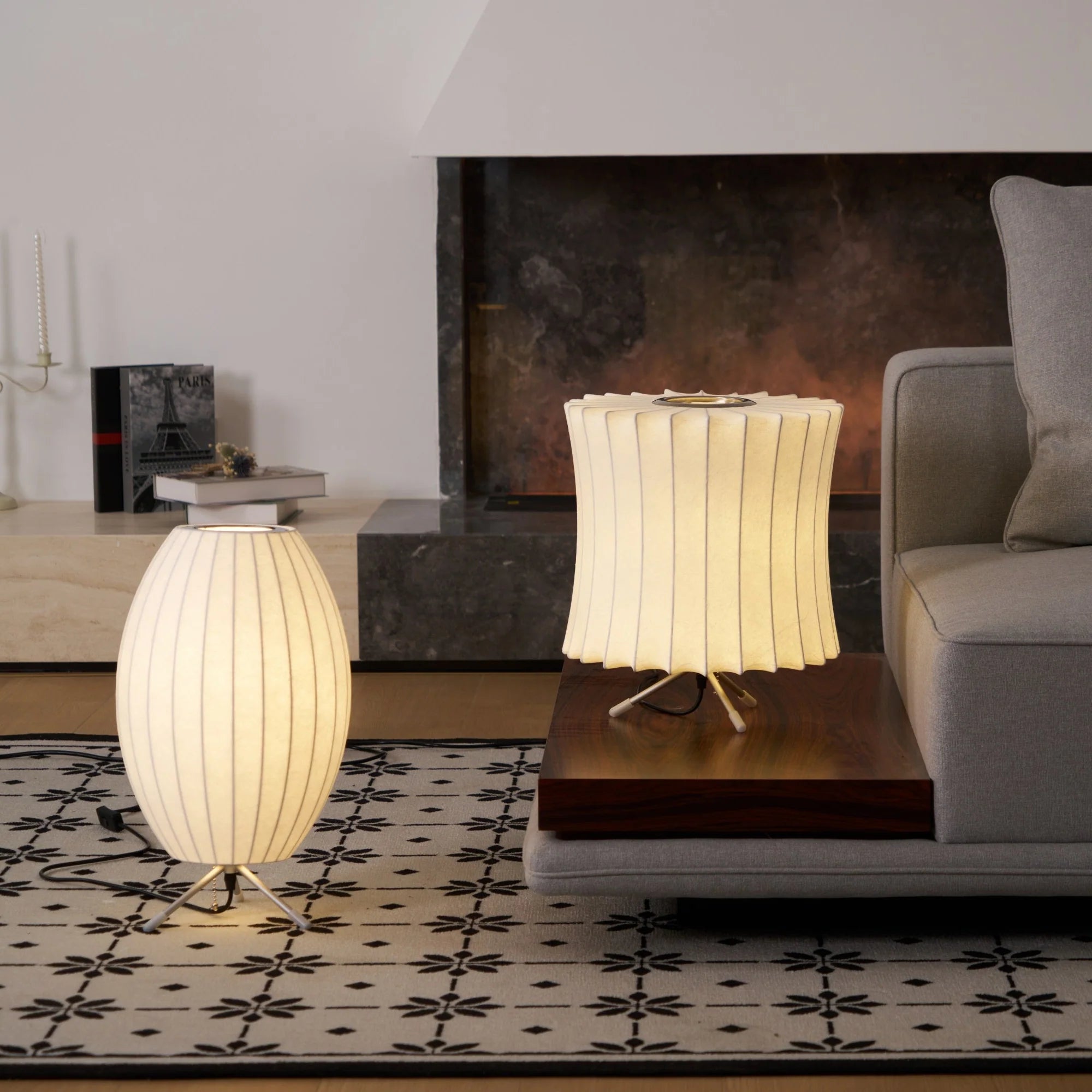 Classical Oval Imitation Silk Table Lamp