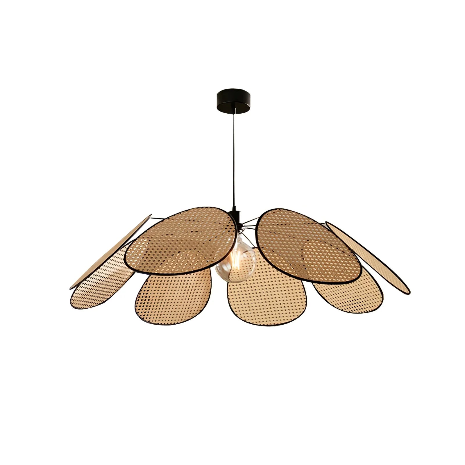 Lampada a sospensione a fiori intrecciati
