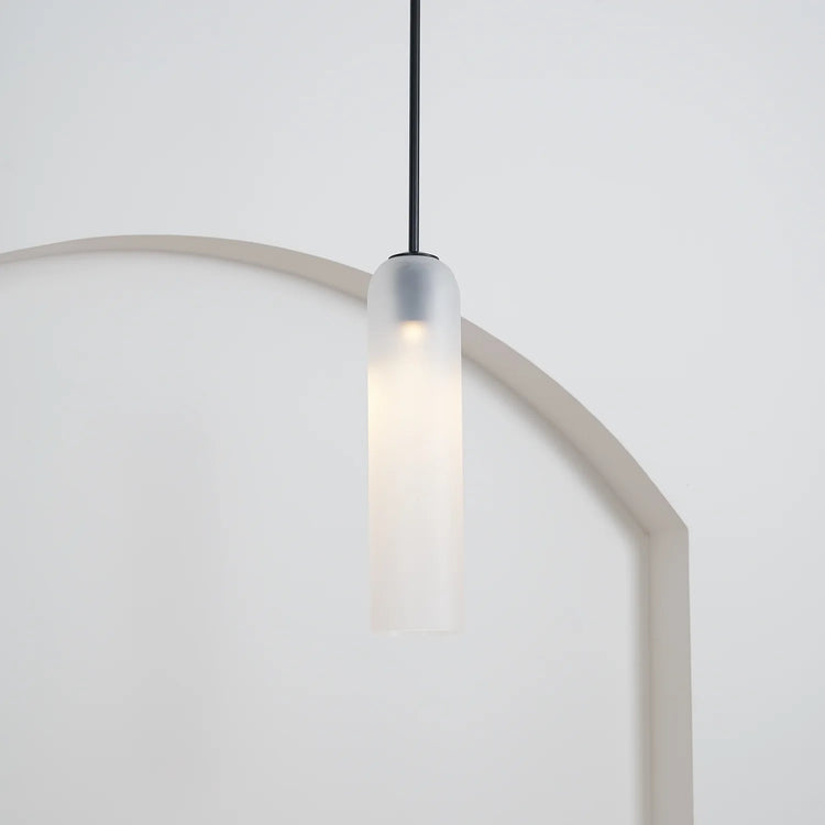 Rustic Cylinder Glass Pendant Light