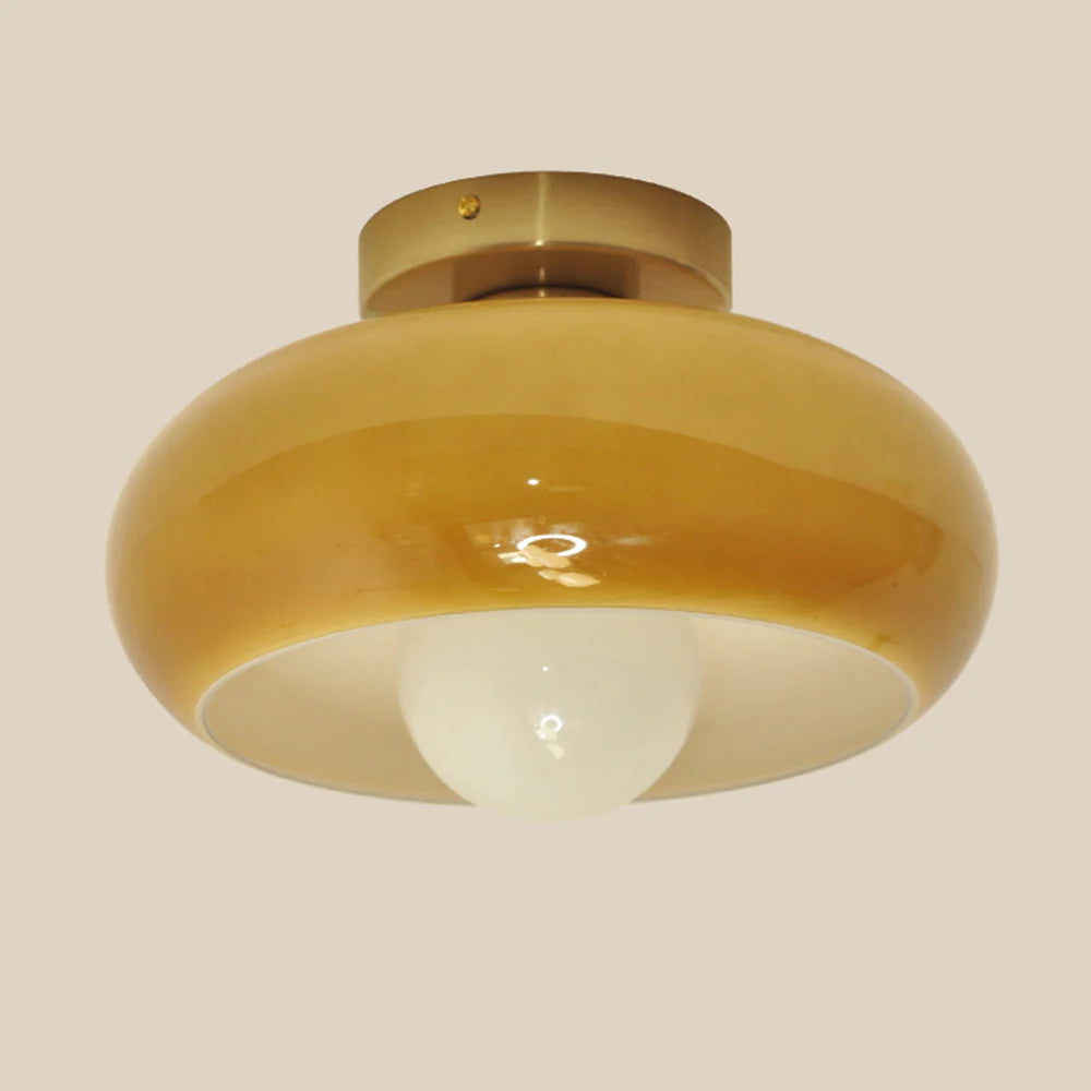 Plafonnier rond classique en verre