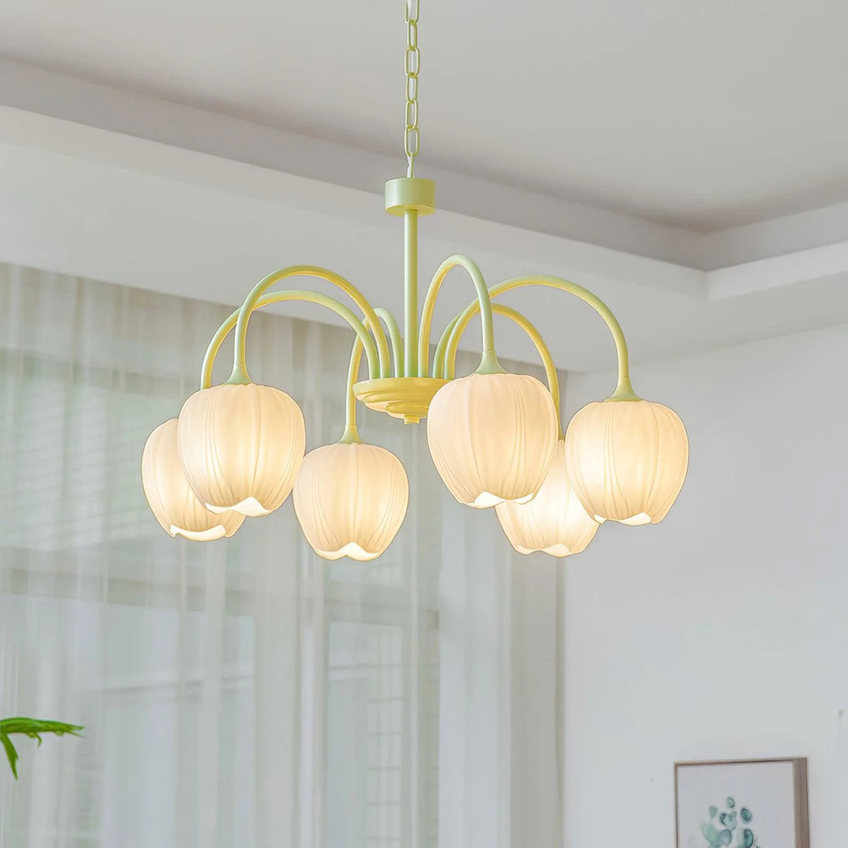 Lampadario di soggiorno minimalista moderno color crema