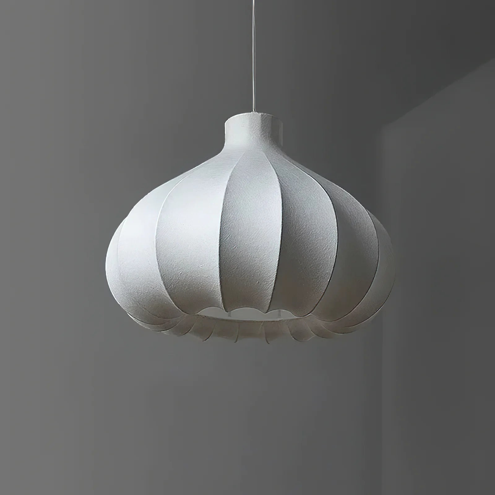 Lampe à suspension ronde élégante en soie