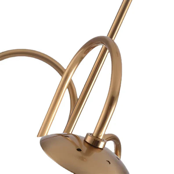 Vintage Metal Framed Glass Chandelier