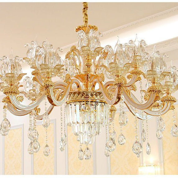 European-Style K9 Crystal Chandelier for Living & Dining Rooms