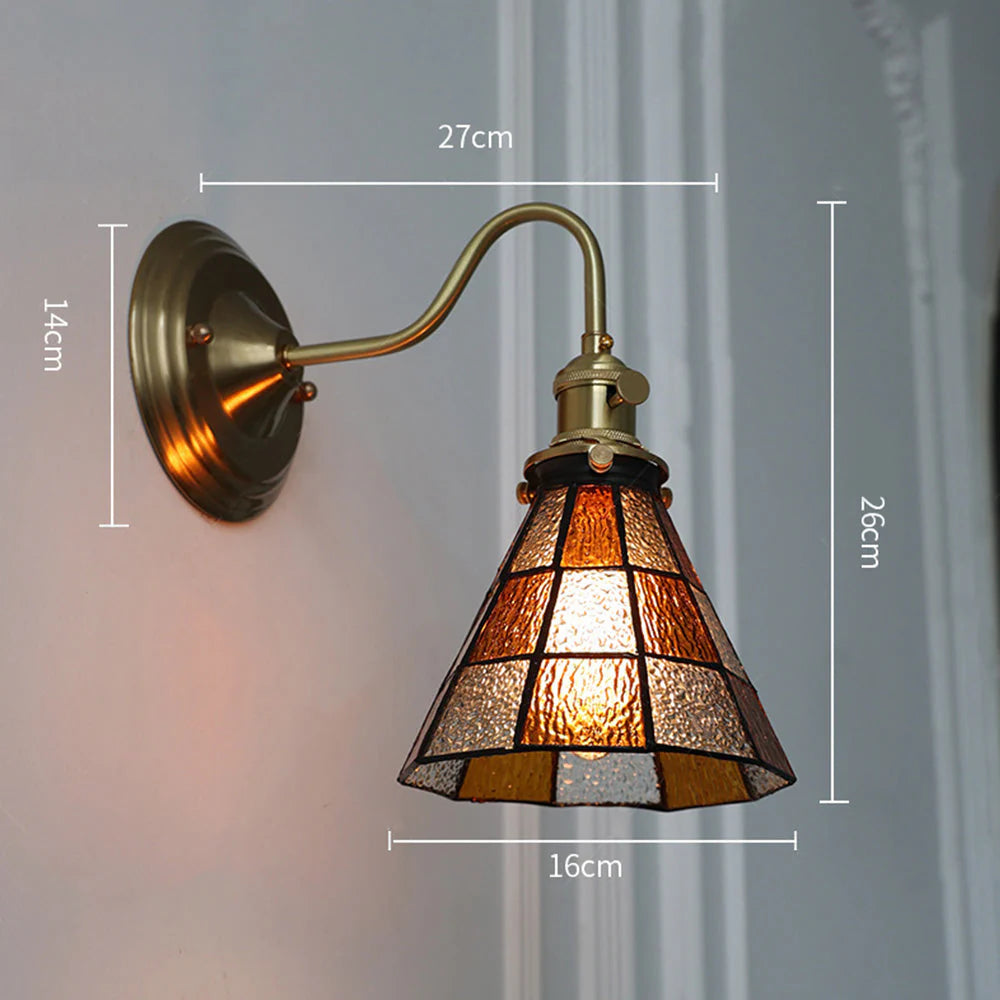 Lampada da parete Tiffany in stile Art Nouveau