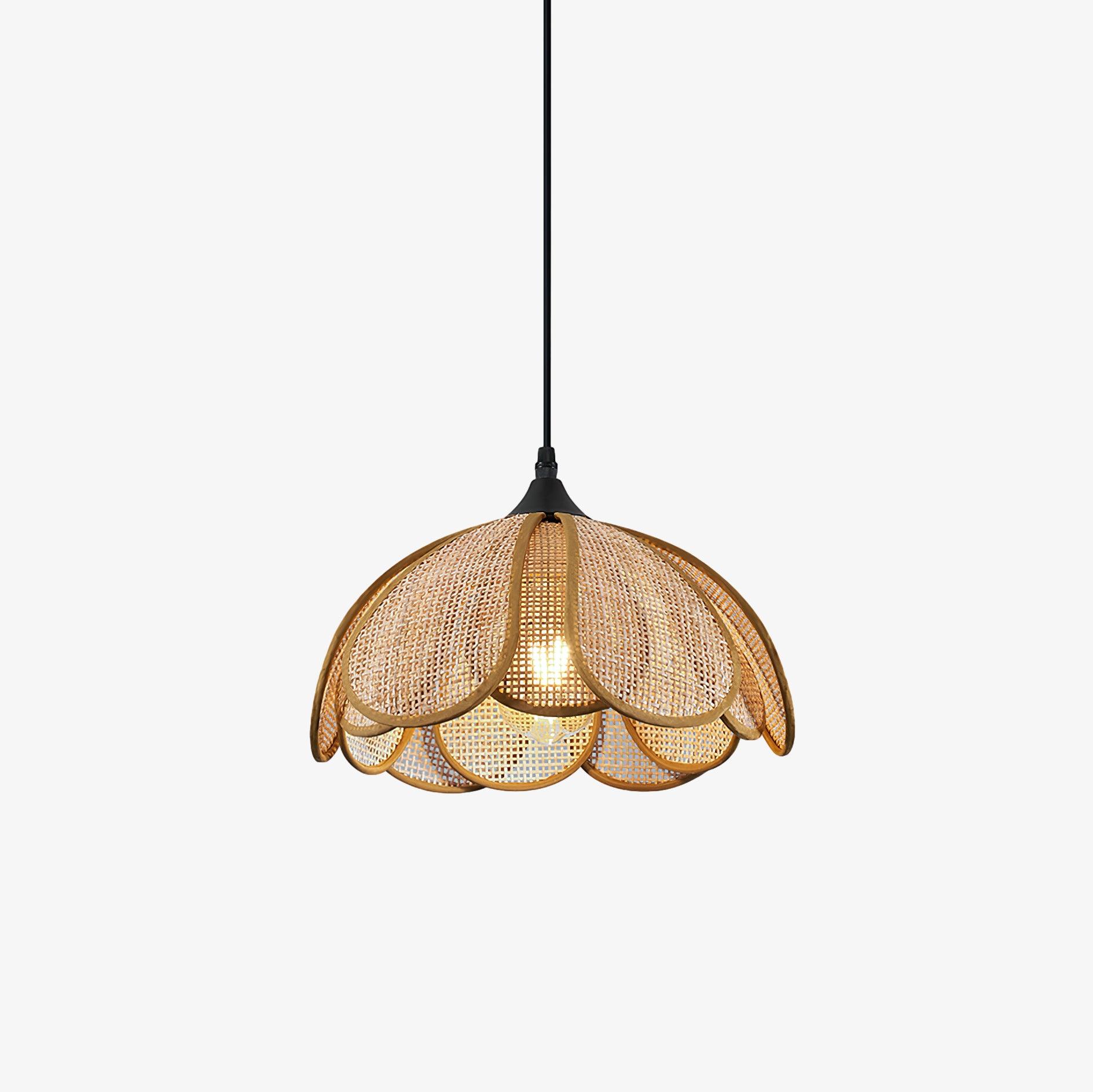 Lampada a sospensione in fiore di rattan