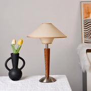 Lampe de table rétro en tissu géométrique