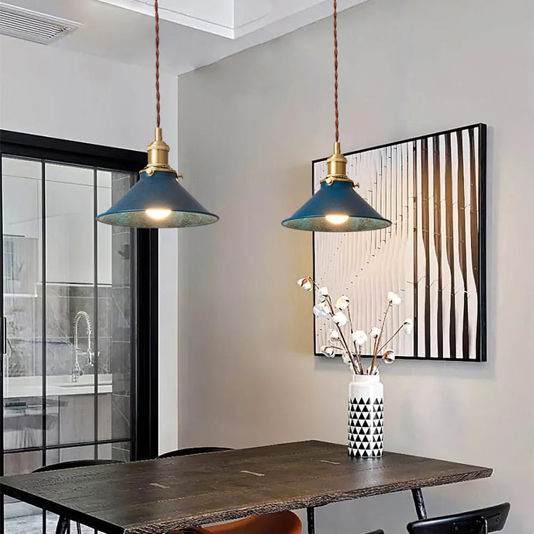 Classic Cone Brass Pendant Light