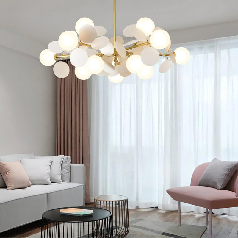 Modern Rounded Orbs Glass Chandelier