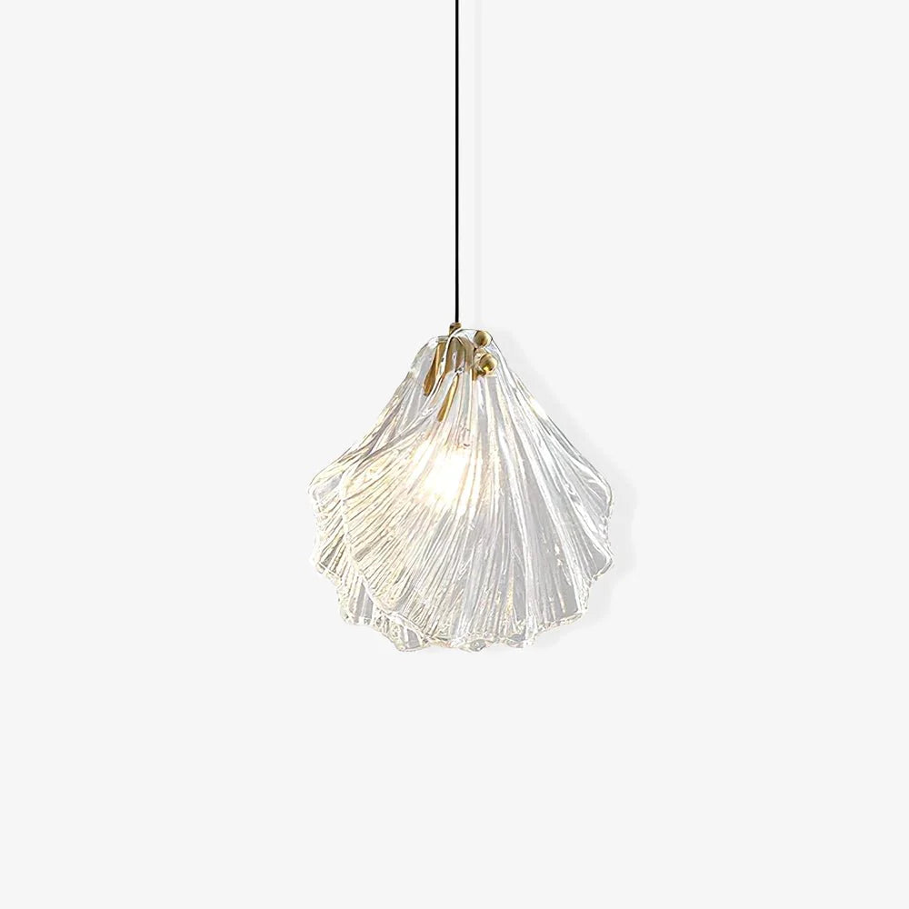 Lampe à suspension moderne en verre de coquille